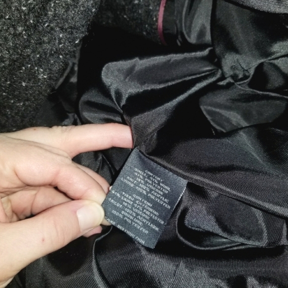 EUC Vince Camuto Long Speckled Black Heavy Wool Blend Coat - Picture 7 of 8